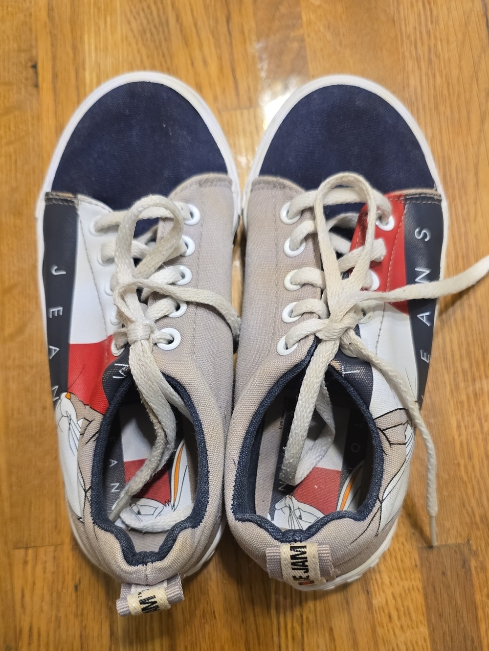 Tommy Hilfiger Space Jams Kids Canvas Sneakers in Navy, Gray & Red -